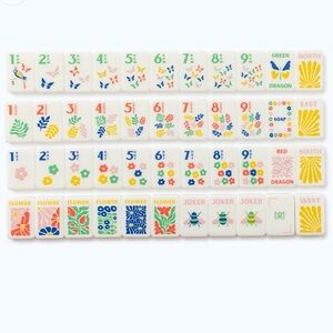 Amahj Line- Garden Stamped Acrylic Tile Mahjong Set
